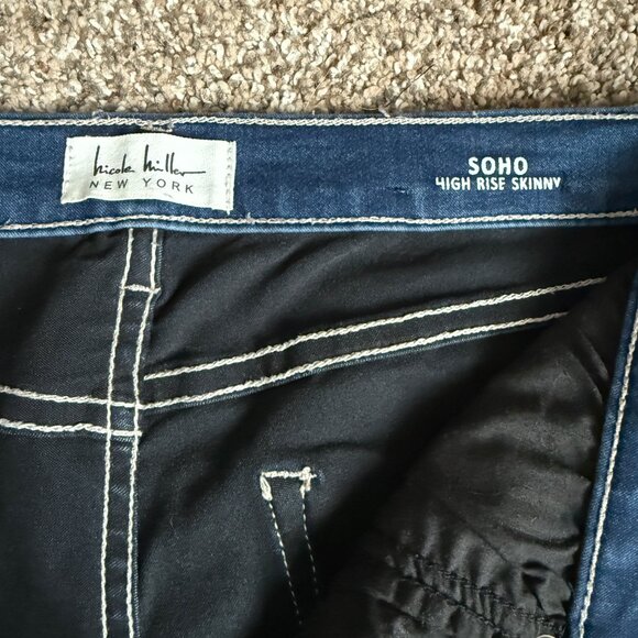 Nicole Miller Soho High Rise Skinny Jeans, Size 8, Medium Wash - Picture 8 of 12
